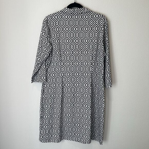J. LcLAUGHLIN 3/4 Sleeve Catalina Cloth Geometric Aztec Dress XL Office School - Picture 6 of 8